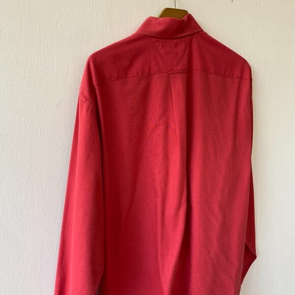 Tommy Hilfiger Original Oxford Shirt Mens Large Red Collared Button Down - Picture 7 of 7